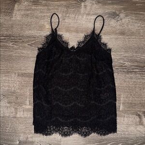 Monteau Black Lace Tank Top